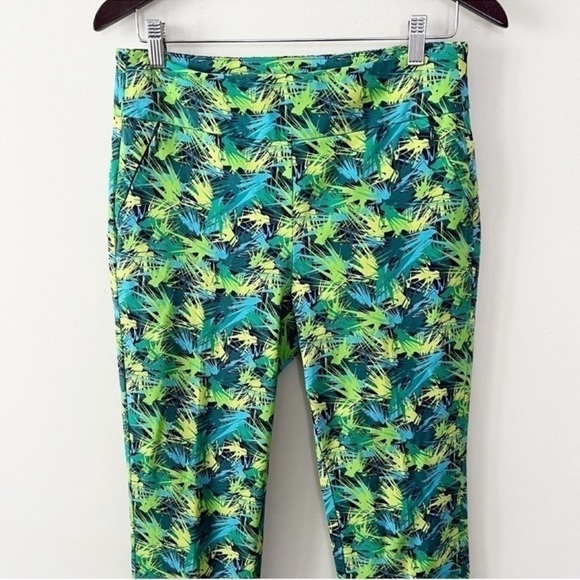 Soft Surroundings Pull-on Palmas Skinny Ankle Pants Small Green Superla Stretch - Picture 2 of 9